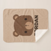 Couverture Sherpa Petit ours Brown mignon avec nom personnalisé (Devant (Horizontal))