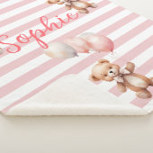 Couverture Sherpa Petit ours mignon en rose (3/4)