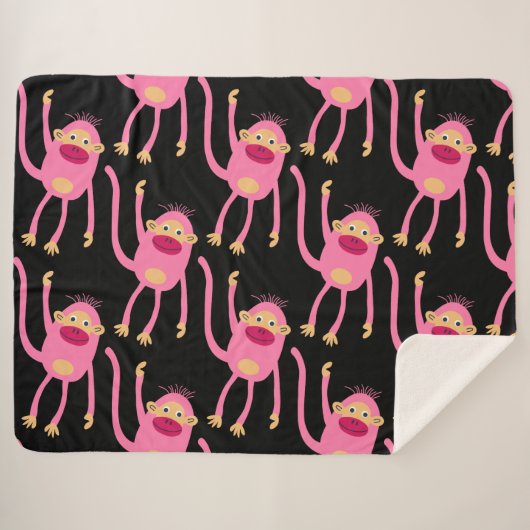 Couverture Sherpa Petit Singe mignon (Devant (Horizontal))