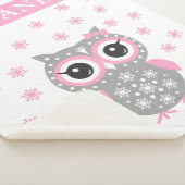 Couverture Sherpa Petite Chouette Rose Bébé Fille Sherpa Blanket (3/4)