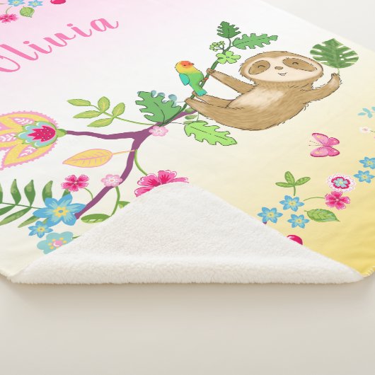 Couverture Sherpa Petite douceur sur arrière - plan rose et jaune (3/4)