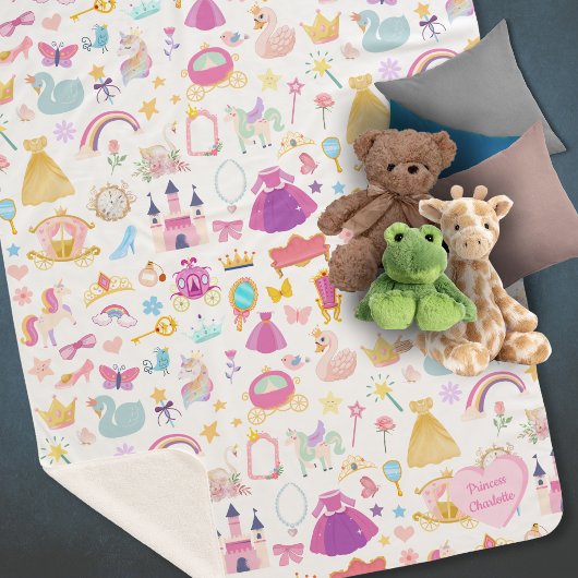 Couverture Sherpa Petite fille Jolie princesse Motif de conte fée