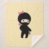 Couverture Sherpa Petite fille Ninja sur jaune (Devant)