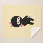 Couverture Sherpa Petite fille Ninja sur jaune (Devant (Horizontal))