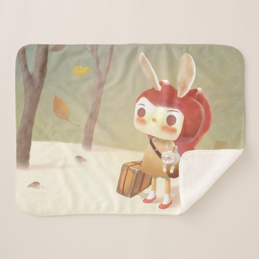 Couverture Sherpa Petite fille perdue dans la forêt (Devant (Horizontal))