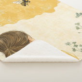 Couverture Sherpa Petite Fille Regardant un Bourdon (3/4)