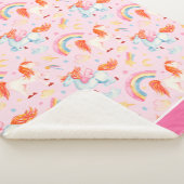 Couverture Sherpa Petite fille rose licorne Motif avec prénom (3/4)