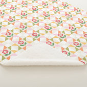 Couverture Sherpa Petite fleur rouge bloc de patchwork (3/4)