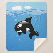 Couverture Sherpa Petite Orca baleine dans l'océan (Devant)