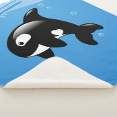 Couverture Sherpa Petite Orca baleine dans l'océan (3/4)