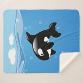 Couverture Sherpa Petite Orca baleine dans l'océan (Devant (Horizontal))