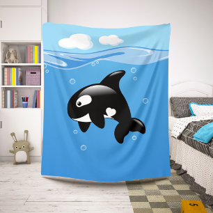 Couverture Sherpa Petite Orca baleine dans l'océan