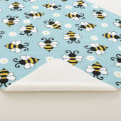 Couverture Sherpa Petites abeilles mignonnes et fleurs marguerites m (3/4)