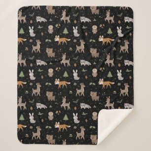 Couverture Sherpa Petites créatures endormies de la forêt