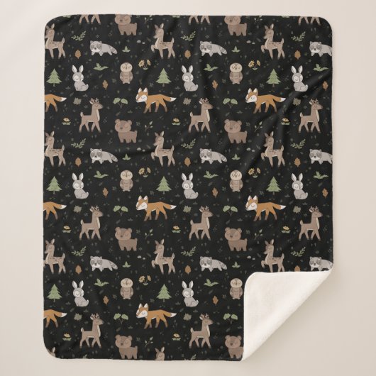 Couverture Sherpa Petites créatures endormies de la forêt (Devant)