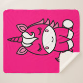 Couverture Sherpa Petites filles Unicorn Pony (Devant (Horizontal))