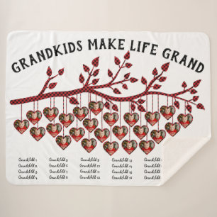 Couverture Sherpa Petits-Enfants Font Vie Grand 25 Photo Collage Pla