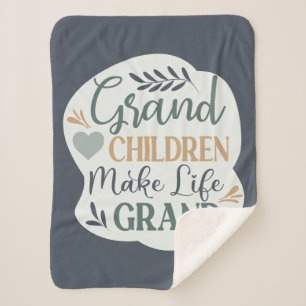 Couverture Sherpa Petits-enfants Lettrés À La Main Font La Vie Grand