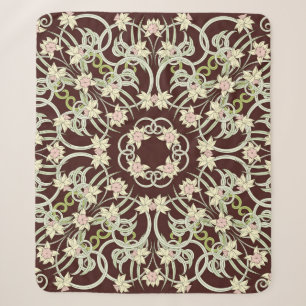 Couverture Sherpa Petits narcisses, carré Art nouveau.