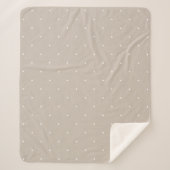 Couverture Sherpa Petits points blancs sur beige ou greige frais (Devant)