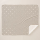 Couverture Sherpa Petits points blancs sur beige ou greige frais (Devant (Horizontal))