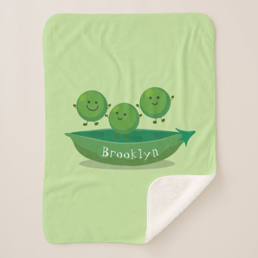 Couverture Sherpa Petits pois sauteurs en pod dessin animé illustrat (Devant)