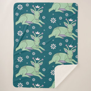 Couverture Sherpa Peuple de cerfs extraterrestres Art folklorique