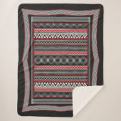 Couverture Sherpa Phaistos Ritual: Minoan Black & Red Sherpa Blanket (Devant)