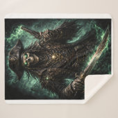 Couverture Sherpa Phantom Pirate Skull – Dark Fantasy Reaper Fleece (Devant (Horizontal))