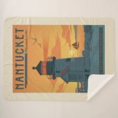 Couverture Sherpa Phare de Brant Point | Nantucket MA (Devant (Horizontal))