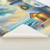 Couverture Sherpa Phare de Noël Arbre Nautique Bleu Côtier (3/4)