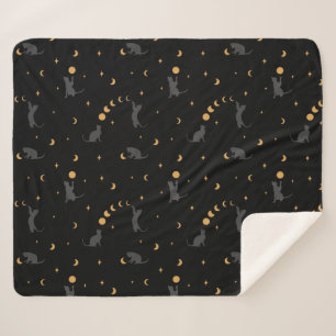 Couverture Sherpa Phases des chats et de la lune