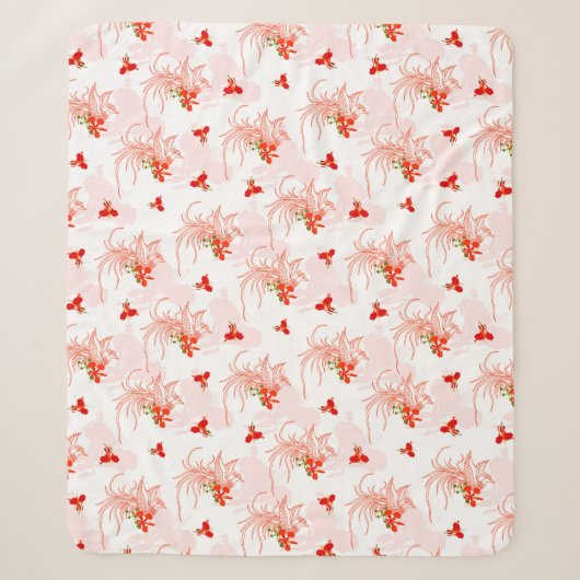Couverture Sherpa Phoenix Oiseau Et Phoenix Fleur Motif Sans Faille (Devant)