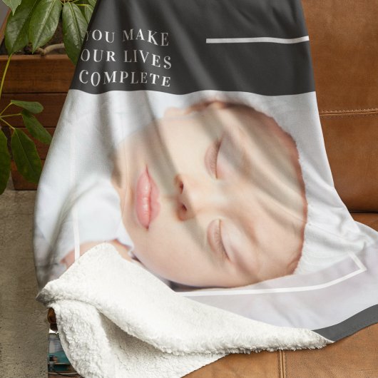 Couverture Sherpa Photo bébé mignonne moderne | Citation de beauté