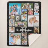 Couverture Sherpa Photo Collage 19 Photos Nom du script Monogramme (Devant)