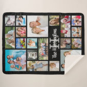 Couverture Sherpa Photo Collage 19 Photos Nom du script Monogramme (Devant (Horizontal))