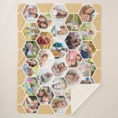 Couverture Sherpa Photo Collage 28 Photo Honeycomb Miel Chaud (Devant)