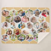 Couverture Sherpa Photo Collage 28 Photo Honeycomb Miel Chaud (Devant (Horizontal))