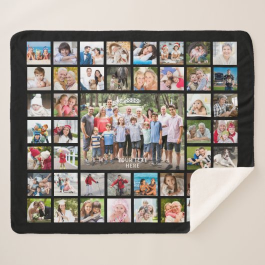 Couverture Sherpa Photo Collage 45 Photos Couleur personnalisée pers (Devant (Horizontal))