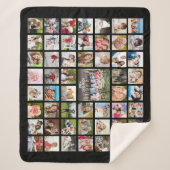 Couverture Sherpa Photo Collage 53 Photos Personnalisées Noir (Devant)