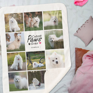 Couverture Sherpa Photo Collage de photos de chiens jouant à des pat