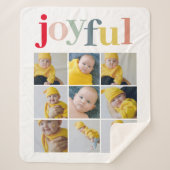 Couverture Sherpa Photo Collage | Joyeux cadeau de vacances coloré (Devant)