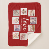 Couverture Sherpa Photo Collage LOVE Thème Unique Personnalisé (Devant)