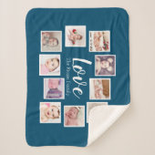 Couverture Sherpa Photo Collage LOVE Thème Unique Personnalisé (Devant)