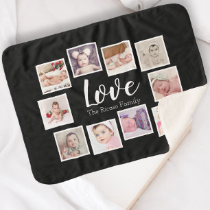 Couverture Sherpa Photo Collage LOVE Themed Unique Personalized