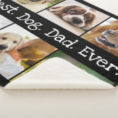 Couverture Sherpa Photo Collage Meilleur Chien Papa Jamais Noir et B (3/4)