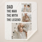Couverture Sherpa Photo Collage moderne | Cadeau papa (Devant)