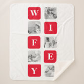 Couverture Sherpa Photo Collage Moderne & Cadeau Rouge Pour Lovely W (Devant)