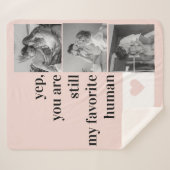 Couverture Sherpa Photo Collage Moderne & Romantique Jolie Citation  (Devant (Horizontal))