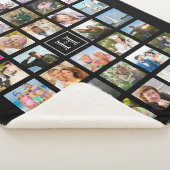 Couverture Sherpa Photo Collage Monogramme modifiable noir (3/4)